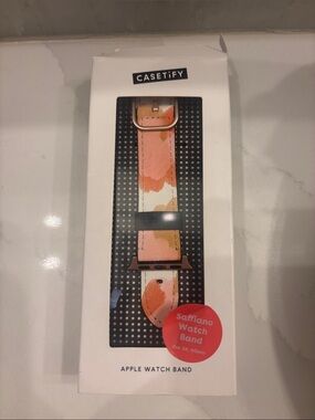 Casetify Floral Saffiano Apple Watch Band - Pink Peach Cream